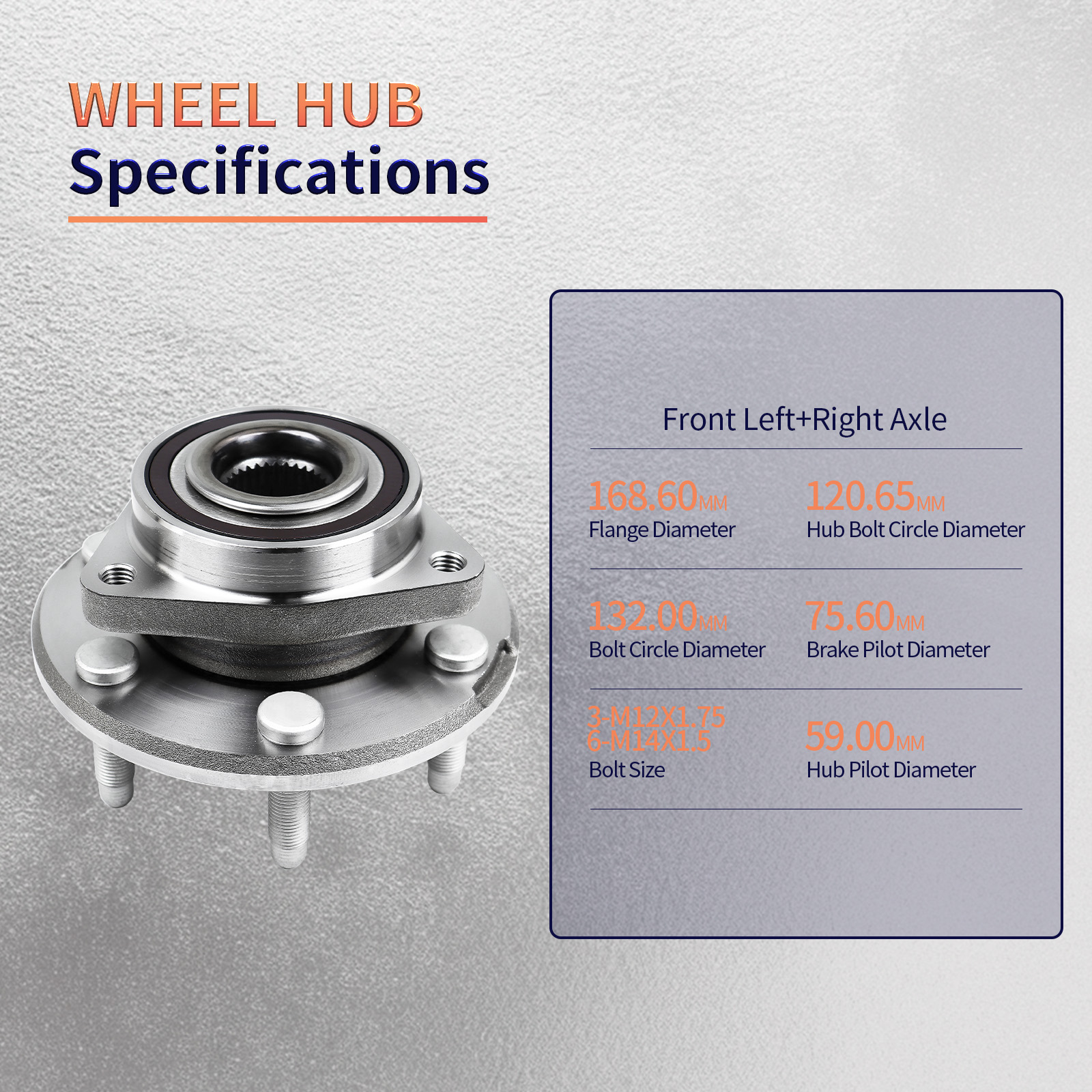 Pair (2) Front Or Rear Wheel Bearing Hubs For Chevy Traverse